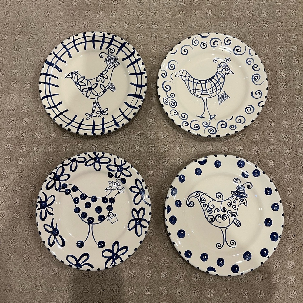 (4) Present Tense Four Sisters salad plates